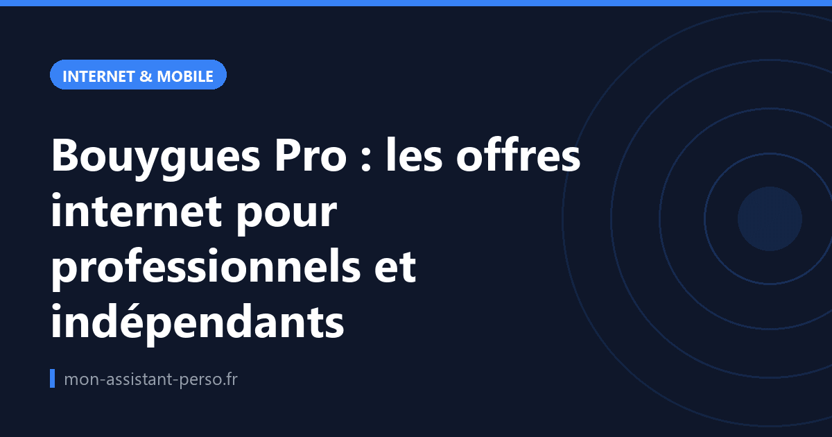 Bouygues Pro : les offres internet pour professionnels et indépendants