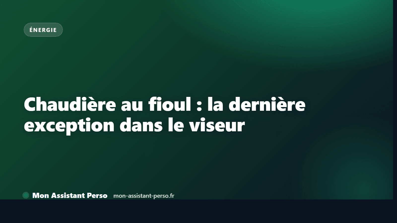 Chaudière au fioul : la dernière exception (biofioul F30) dans le viseur de l'État