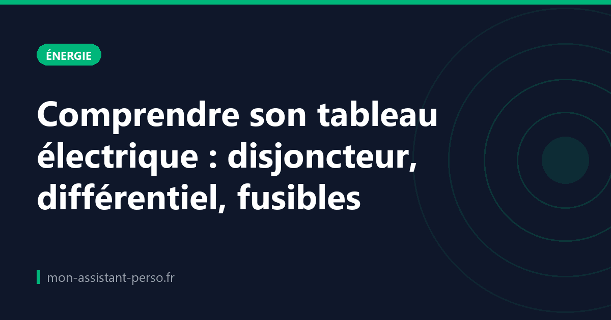 Comprendre son tableau électrique : disjoncteur, différentiel, fusibles