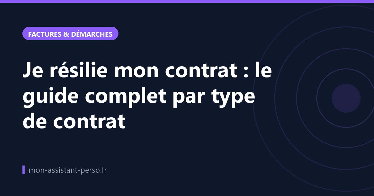 Je résilie mon contrat : le guide complet par type de contrat