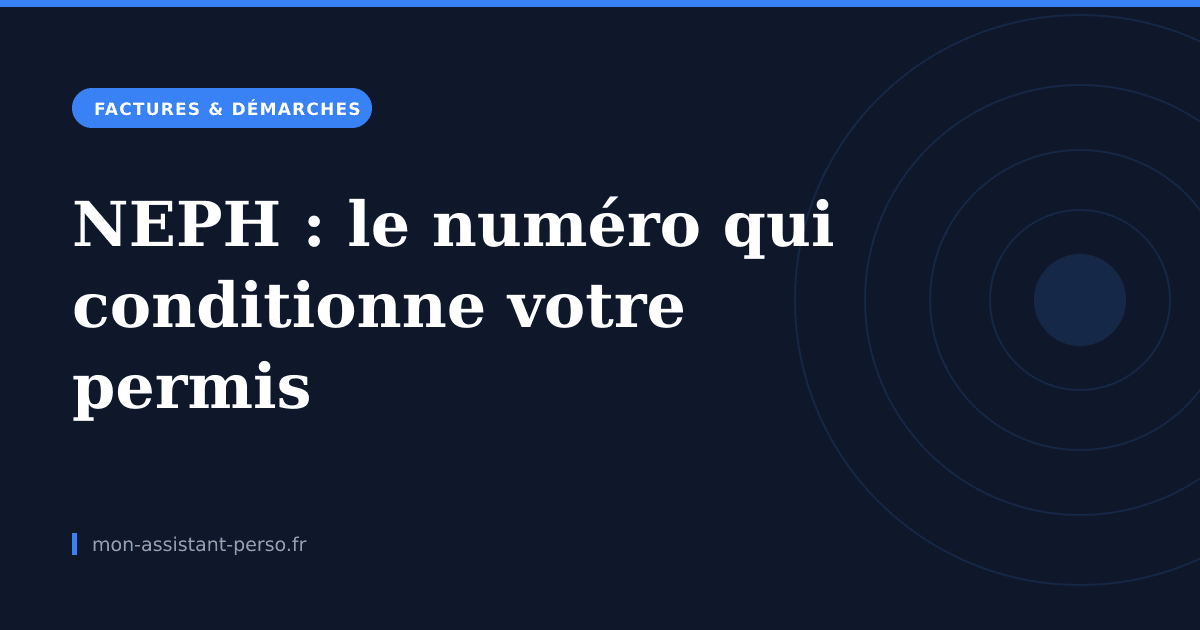 NEPH : le numéro sans lequel vous ne passez aucune épreuve du permis