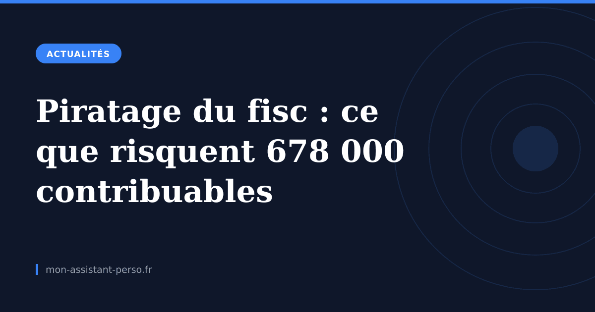 Piratage du fisc : ce que risquent concrètement les 678 000 contribuables concernés