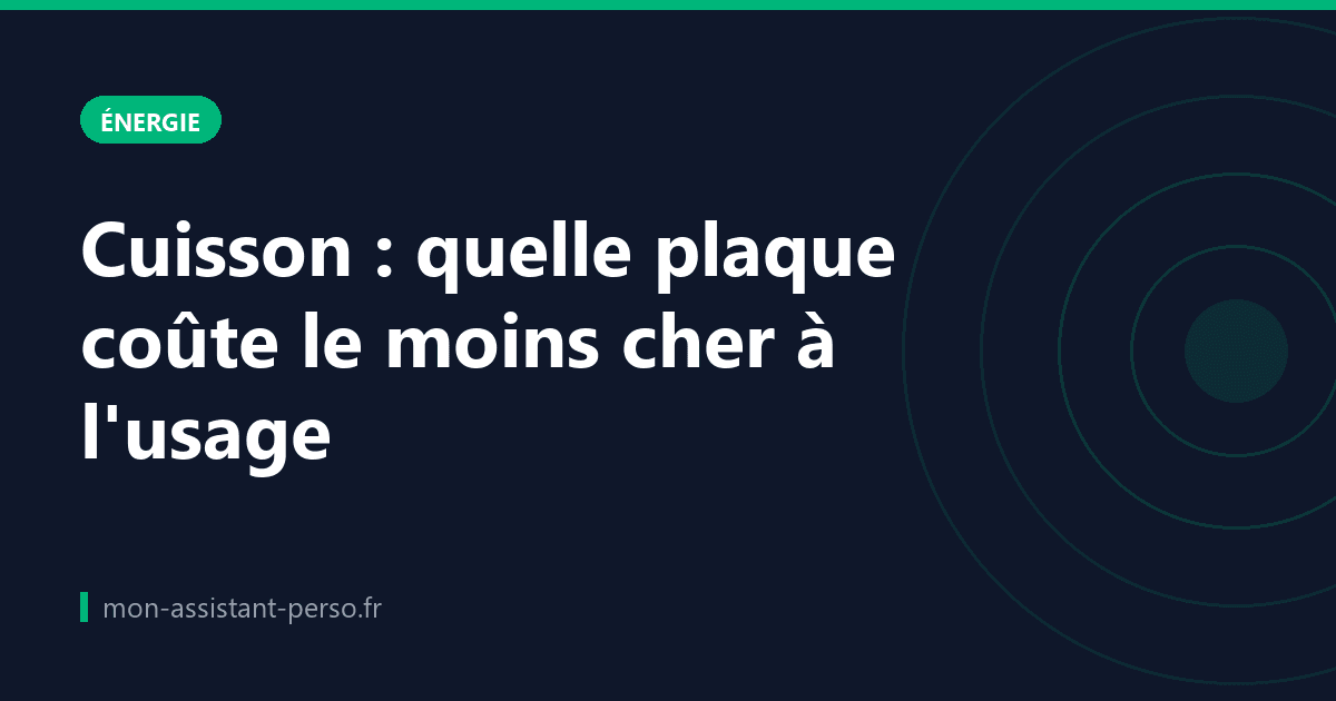 Cuisson : quelle plaque coûte le moins cher à l'usage