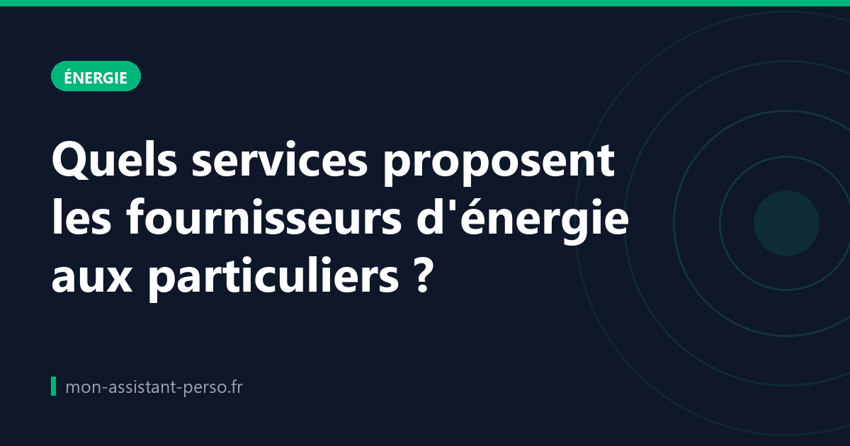 Quels services proposent les fournisseurs d'énergie aux particuliers ?