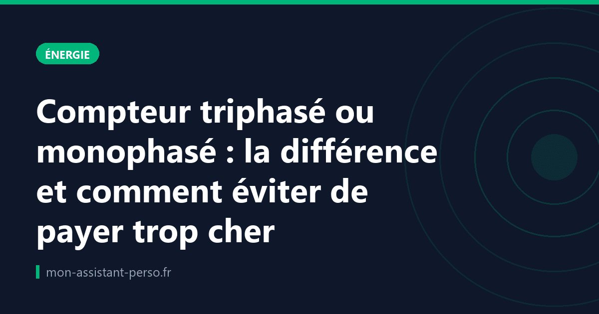 Compteur triphasé ou monophasé : la différence et comment éviter de payer trop cher